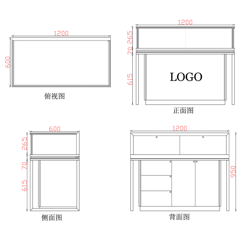 歐式花紋展柜H款-01前柜(包邊) 歐式花紋展柜H款-01前柜(包邊)
