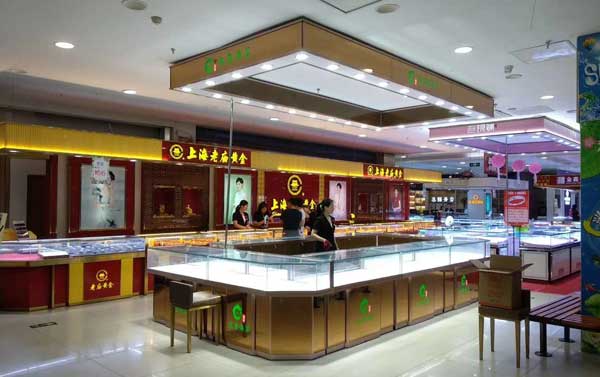 鴻鈦為上海黃金老廟黃金飾品展柜 鴻鈦為上海黃金老廟黃金飾品展柜
