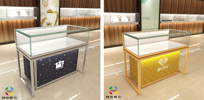 玻璃珠寶展柜H款-01前柜-1號花紋 玻璃珠寶展柜H款-01前柜-1號花紋